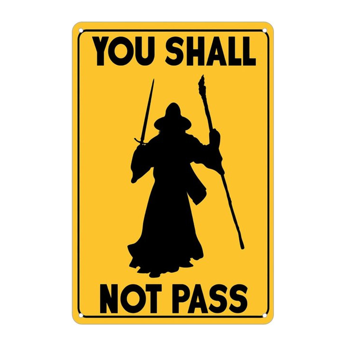 KENSILO Vintage Metall-Blechschild You Shall Not Pass Wanddekoration für Man Cave und Farm House, Gelb, B/H: 20 x 30 cm - Bild 1