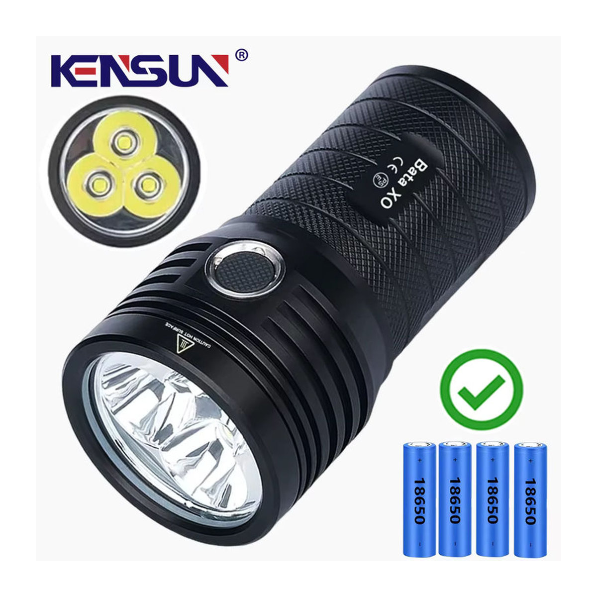 KENSUN Taktische LED Taschenlampe mit XHP90, USB aufladbar, leistungsstarke Handlampe für Camping und Outdoor - Bild 7