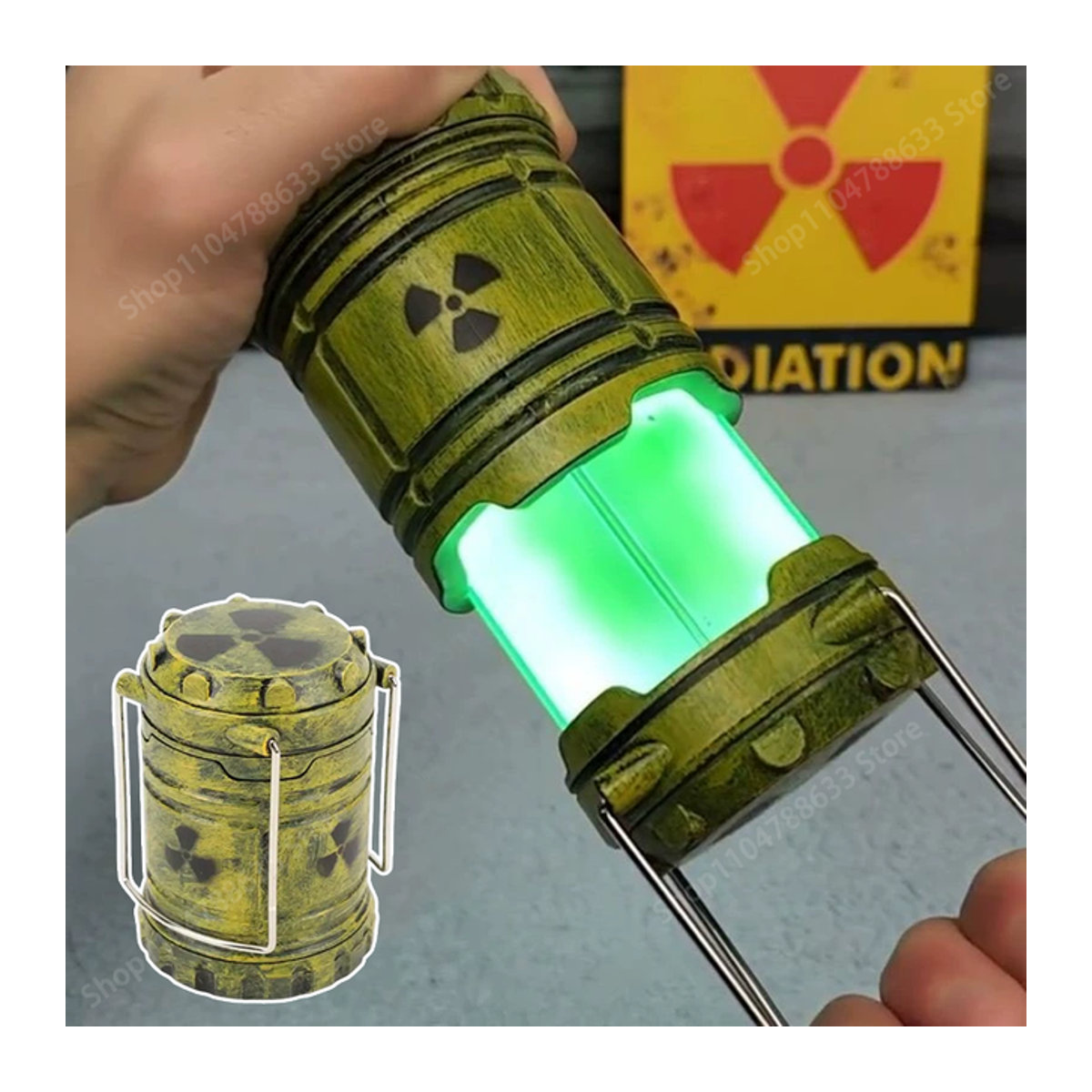 Kernreaktion Laterne Mini Handheld Camping Licht Doomsday Illuminator in Grün im Industrial Design - Bild 1