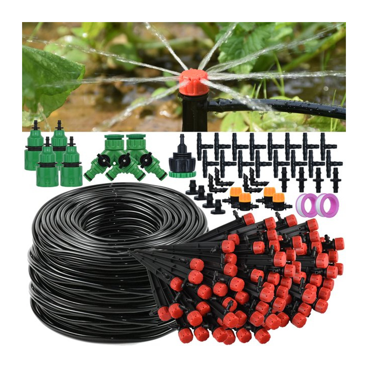 KESLA Automatisches Tropfbewässerungssystem DIY Micro Drip Bewässerungsset mit verstellbaren Sprinklern in Multicolor - Bild 1