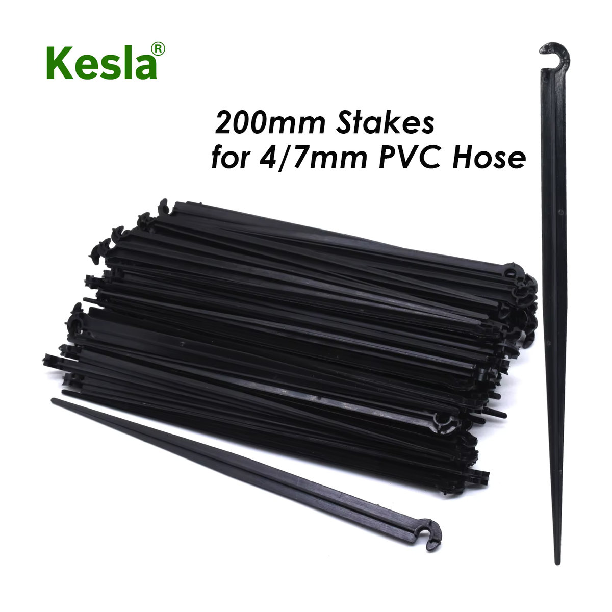 KESLA Garten Bewässerungs-Erdspieße aus Kunststoff für 4/7mm Tropfschläuche, Farbe: Schwarz - Bild 3