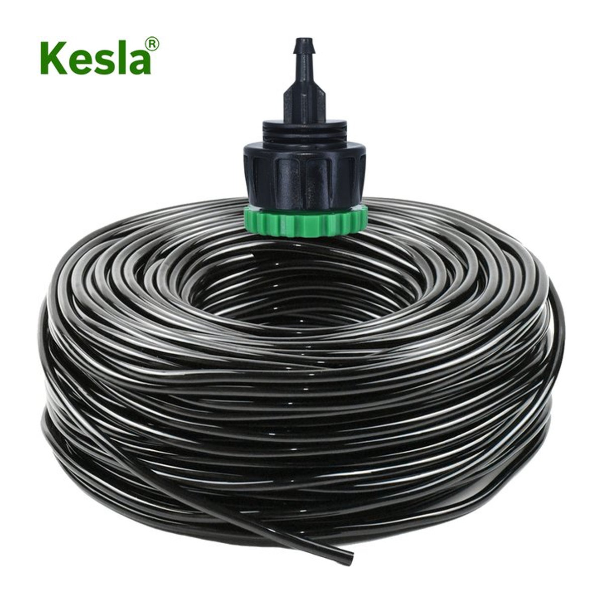 KESLA Garten Bewässerungsschlauch aus PVC mit Schnellstecker für Micro Drip Systeme, Schwarz, 4/7mm - Bild 1