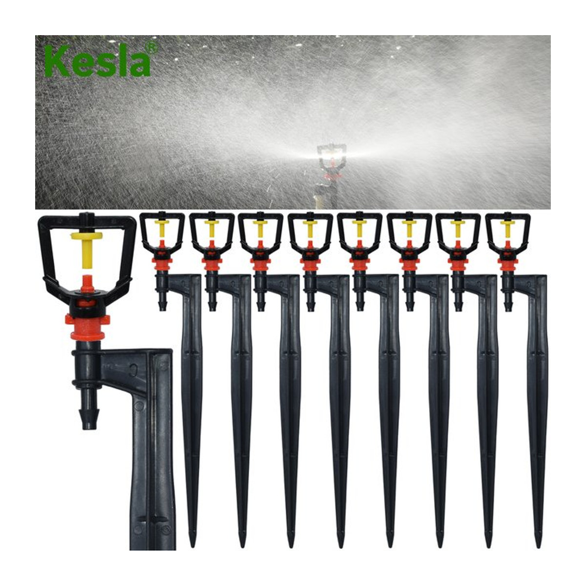KESLA Micro Sprinkler Set für die Gartenbewässerung mit 20 cm Erdspieß in Schwarz - Bild 1