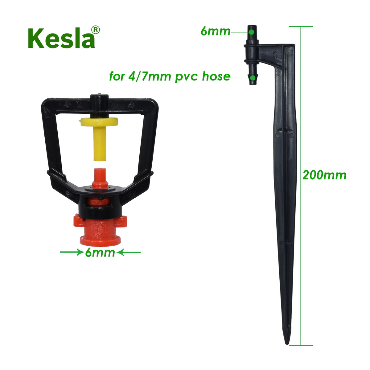 KESLA Micro Sprinkler Set für die Gartenbewässerung mit 20 cm Erdspieß in Schwarz - Bild 4