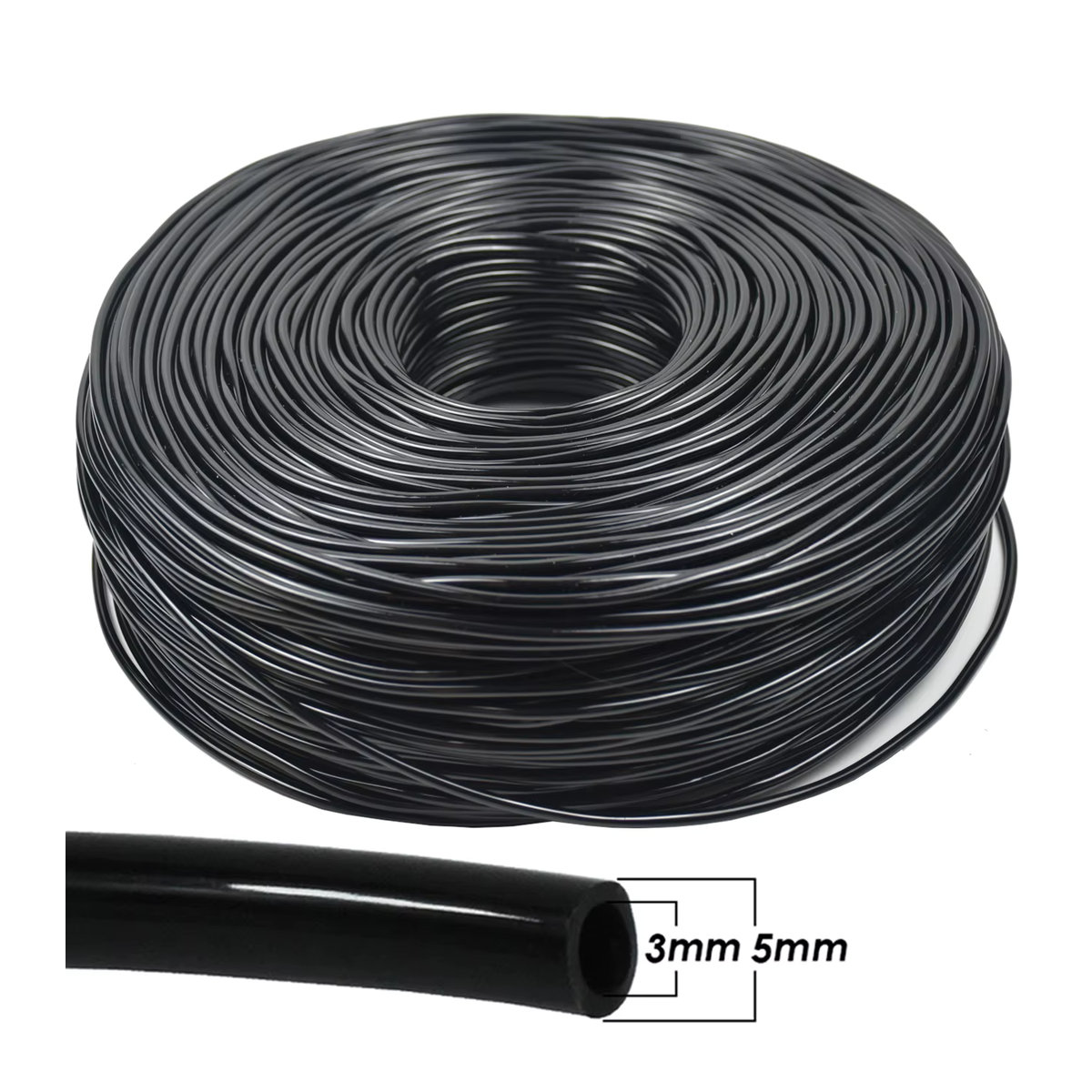 KESLA Mikro-Tropfbewässerungsschlauch aus schwarzem Kunststoff für Garten, Balkon und Gewächshaus, 3/5 mm, 1/8 Zoll - Bild 2