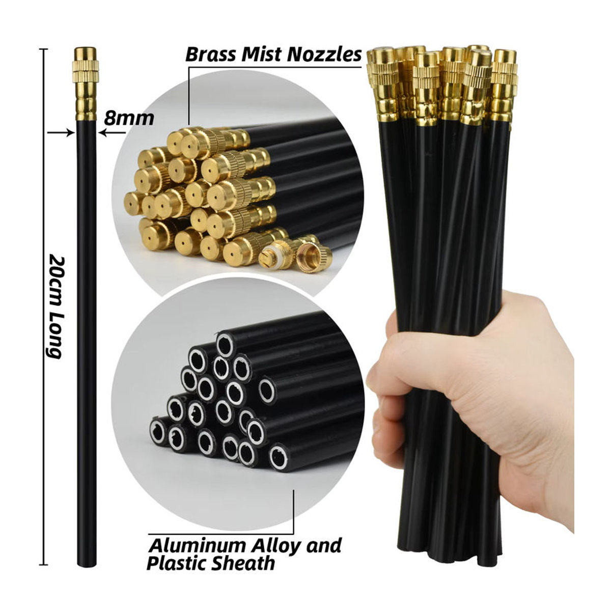 KESLA Nebelkühlsystem mit 5/8 mm Düsen-Zerstäubersprüher für die Gartenbewässerung, 360 Grad verstellbar, 5-30 m - Bild 2
