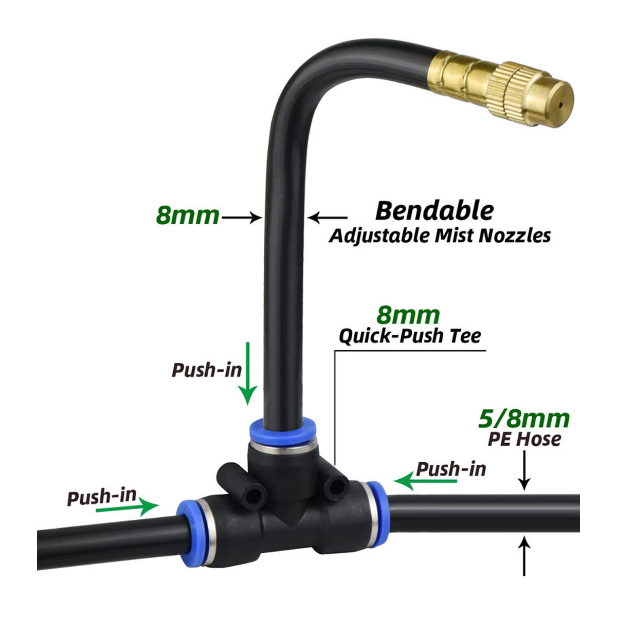 KESLA Nebelkühlsystem mit 5/8 mm Düsen-Zerstäubersprüher für die Gartenbewässerung, 360 Grad verstellbar, 5-30 m - Bild 3
