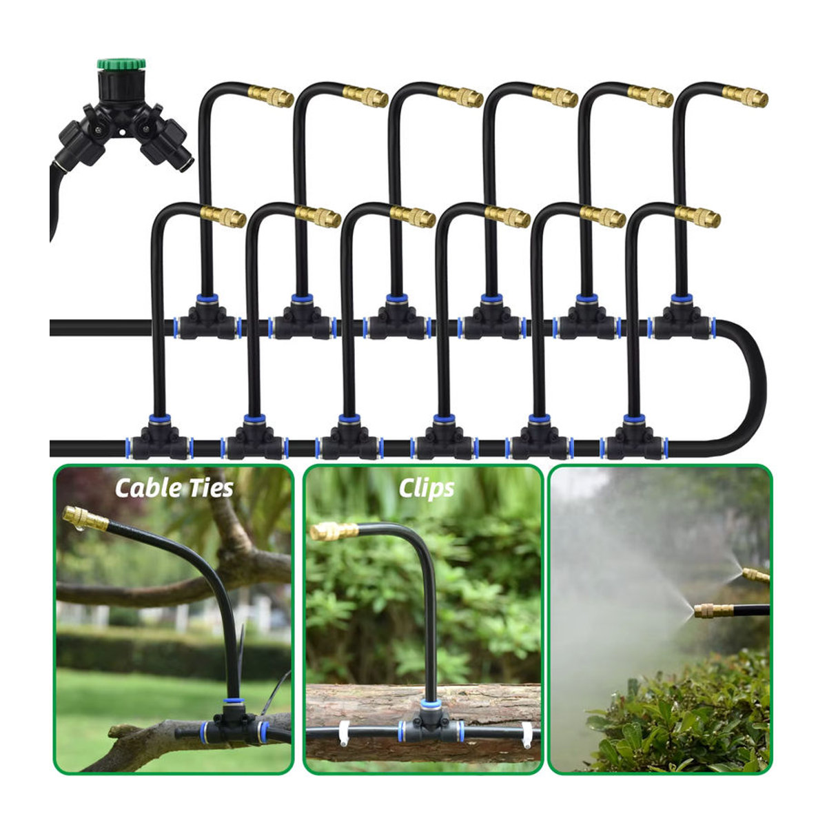 KESLA Nebelkühlsystem mit 5/8 mm Düsen-Zerstäubersprüher für die Gartenbewässerung, 360 Grad verstellbar, 5-30 m - Bild 5