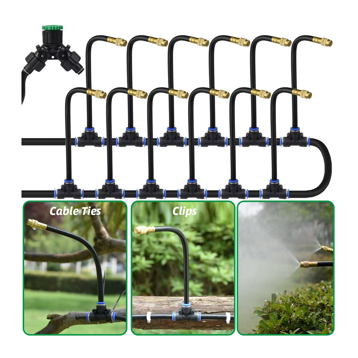KESLA Universal-Sprühgerät-Set für Terrasse und Garten mit 5/8 mm PE-Schlauch und Kühlsystem in Schwarz - Bild 5