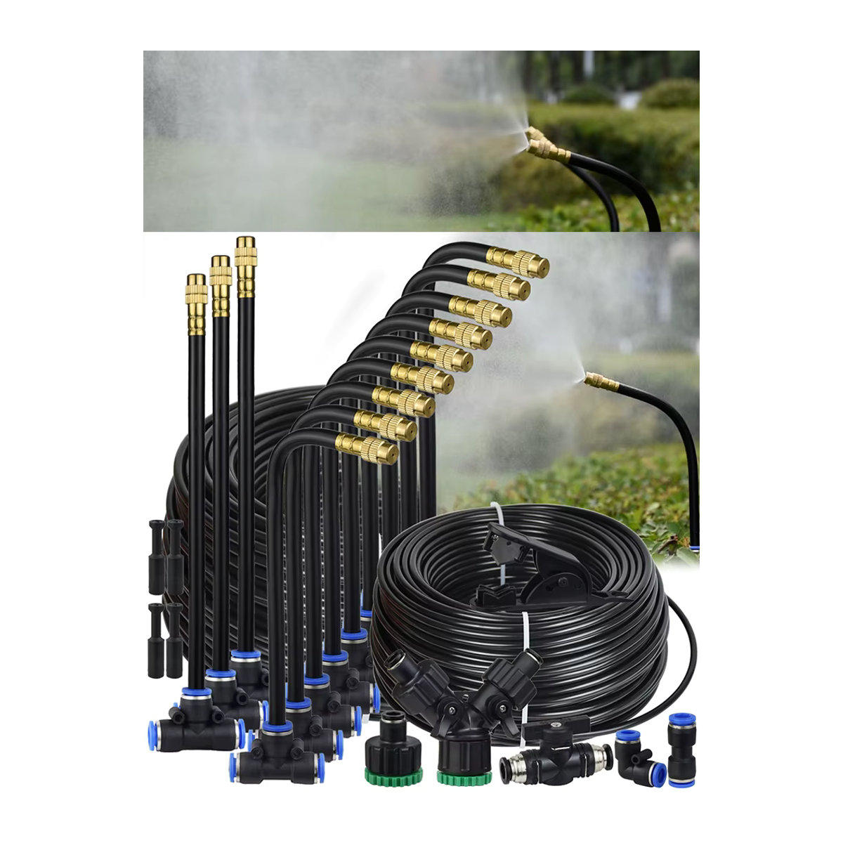 KESLA Universal-Sprühgerät-Set für Terrasse und Garten mit 5/8 mm PE-Schlauch und Kühlsystem in Schwarz - Bild 6