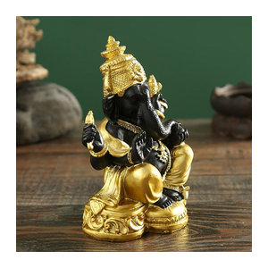 Kesoto Buddha Statue aus Kunstharz in Mehrfarbig als orientalische Dekoration für Wohnzimmer oder Auto Armaturenbrett