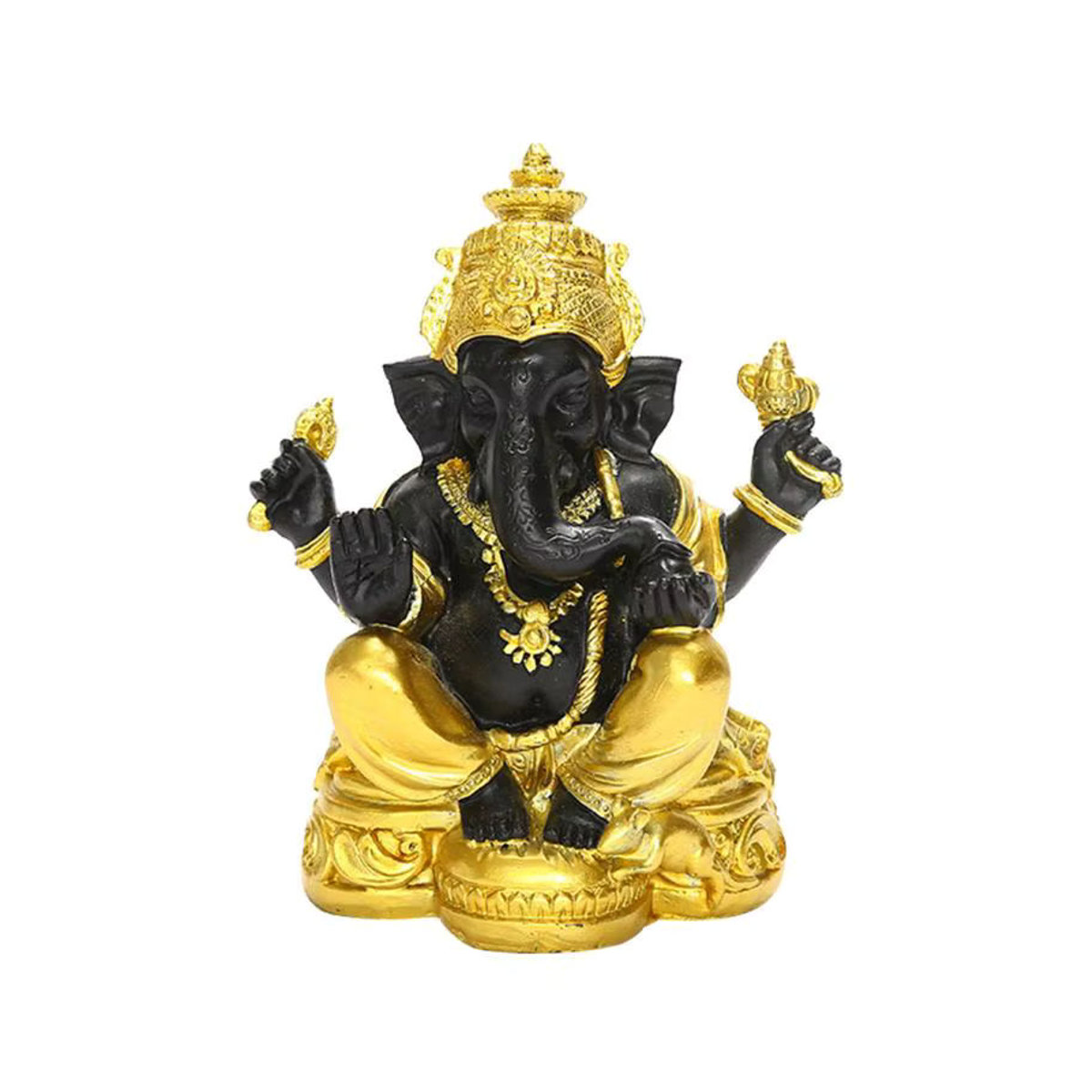 Kesoto Buddha Statue aus Kunstharz in Mehrfarbig als orientalische Dekoration für Wohnzimmer oder Auto Armaturenbrett - Bild 5