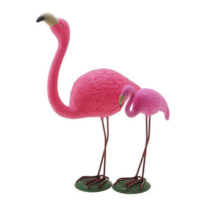 Kesoto Flamingo-Statuen in Rosa zur Gartendekoration, Höhe: 30 cm, Breite: 21,5 cm
