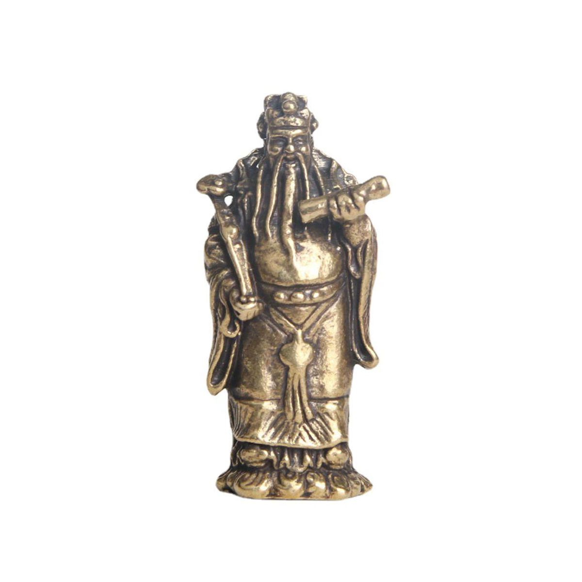 Kesoto Fu Lu Shou Statue Gold Metallische Orientalische Figur zur Tischdekoration - Bild 5