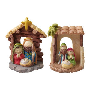 Kesoto Heilige Familie Krippenfigur aus Kunstharz, mehrfarbig, Weihnachtsdekoration
