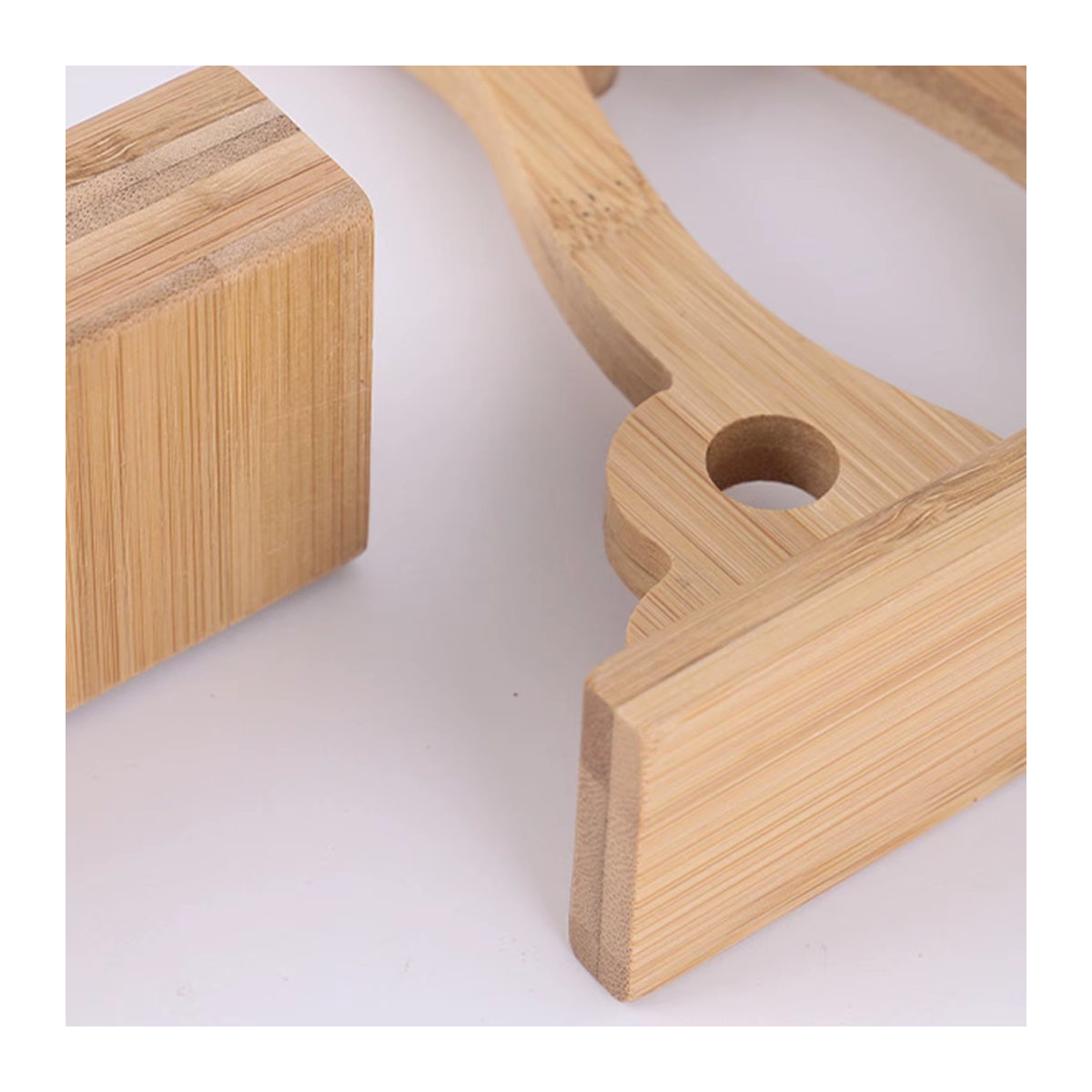 Kesoto Holz Display Basis für kreisförmige Fächer in Braun mit floralem und orientalischem Design - Bild 5