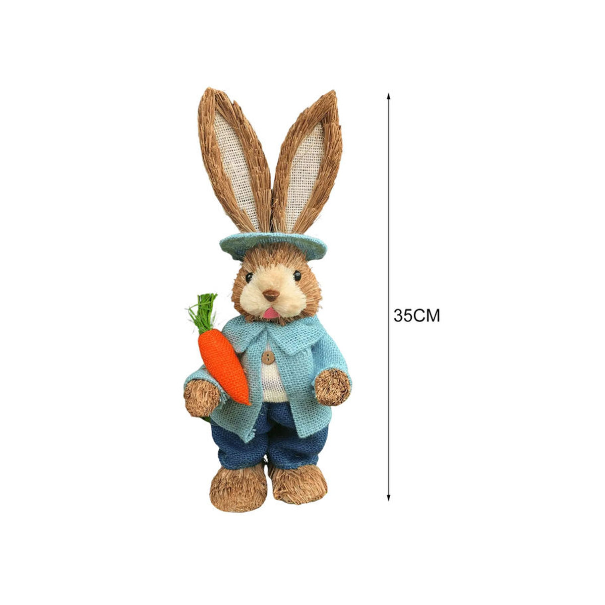 Kesoto Kaninchen Figur aus Stroh als Ostern Dekoration im Landhausstil, mehrfarbig - Bild 6