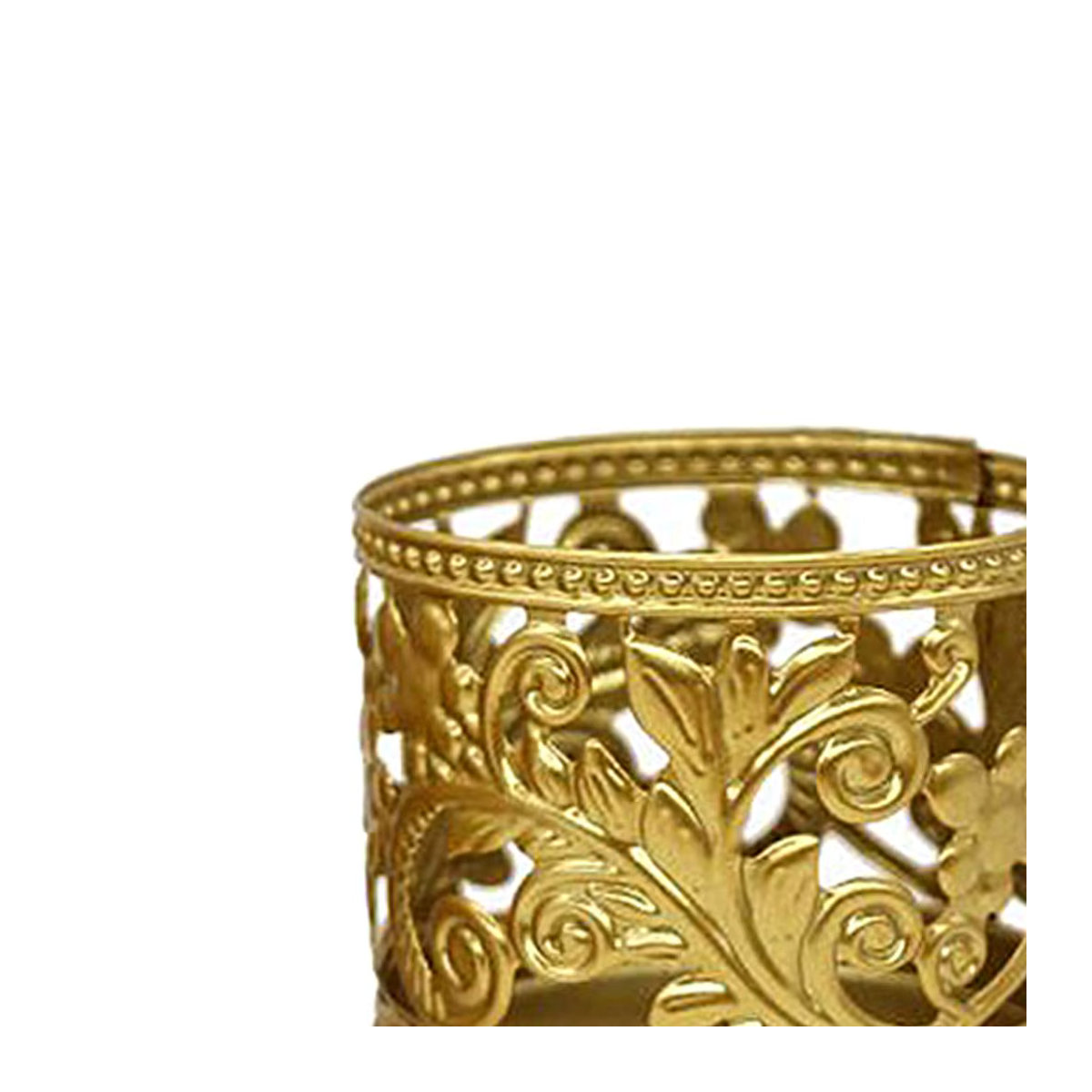 Kesoto Kerzenhalter aus Metall in Gold mit floralem Design für Teelichter - Bild 6
