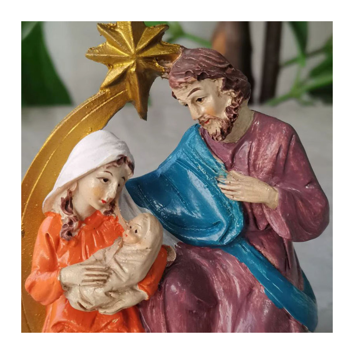 Kesoto Krippe Figurenset mit Baby Jesus aus Kunstharz, mehrfarbig, klassische Weihnachtsdekoration - Bild 4