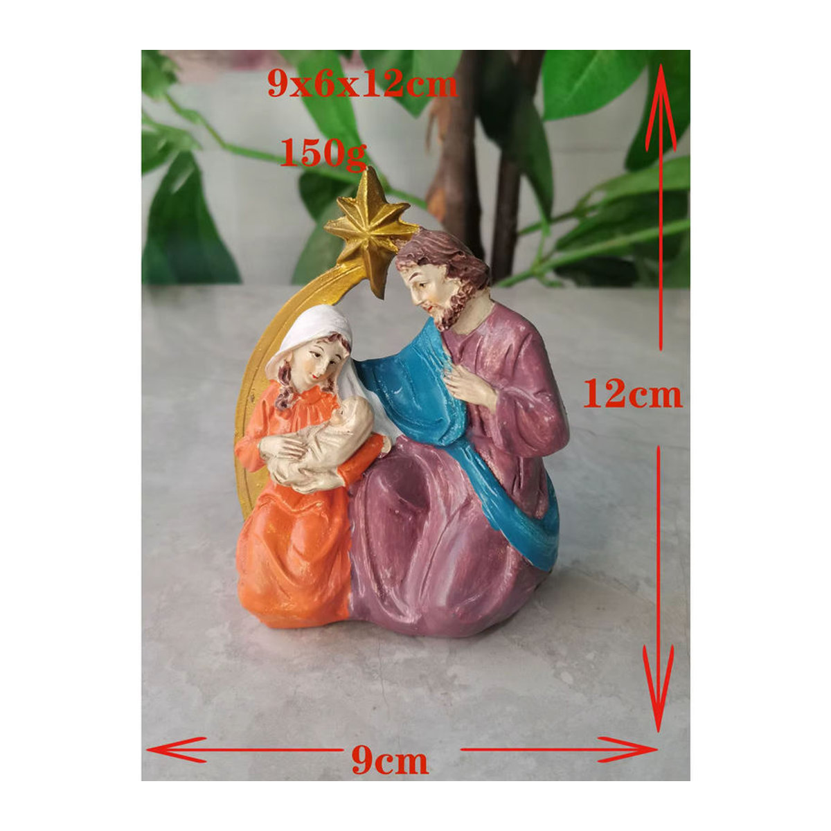 Kesoto Krippe Figurenset mit Baby Jesus aus Kunstharz, mehrfarbig, klassische Weihnachtsdekoration - Bild 5