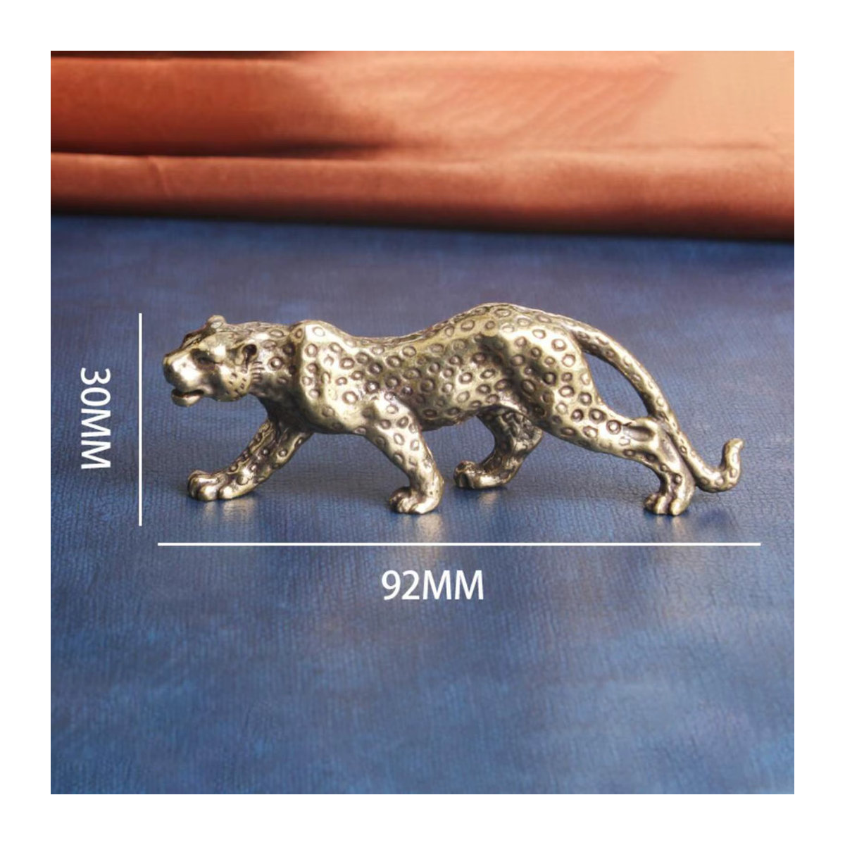 Kesoto Leopard Statue Panther Figur aus Kupfer und Gold in Metalloptik als handgefertigtes Sammlerstück für deine Tischdekoration - Bild 6