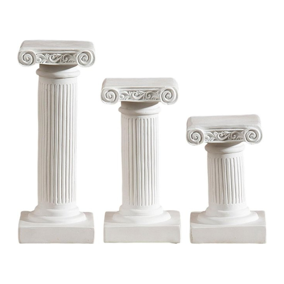 Kesoto Mini Griechische Säule als Vintage Garten Ornament und Kerzenhalter in Weiß - Bild 1