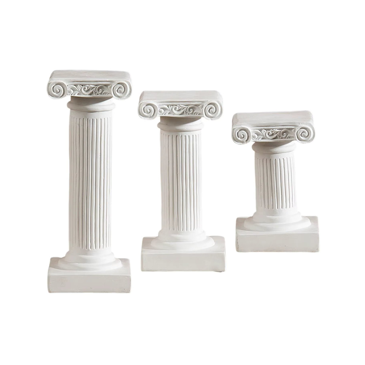 Kesoto Mini Griechische Säule als Vintage Garten Ornament und Kerzenhalter in Weiß - Bild 2