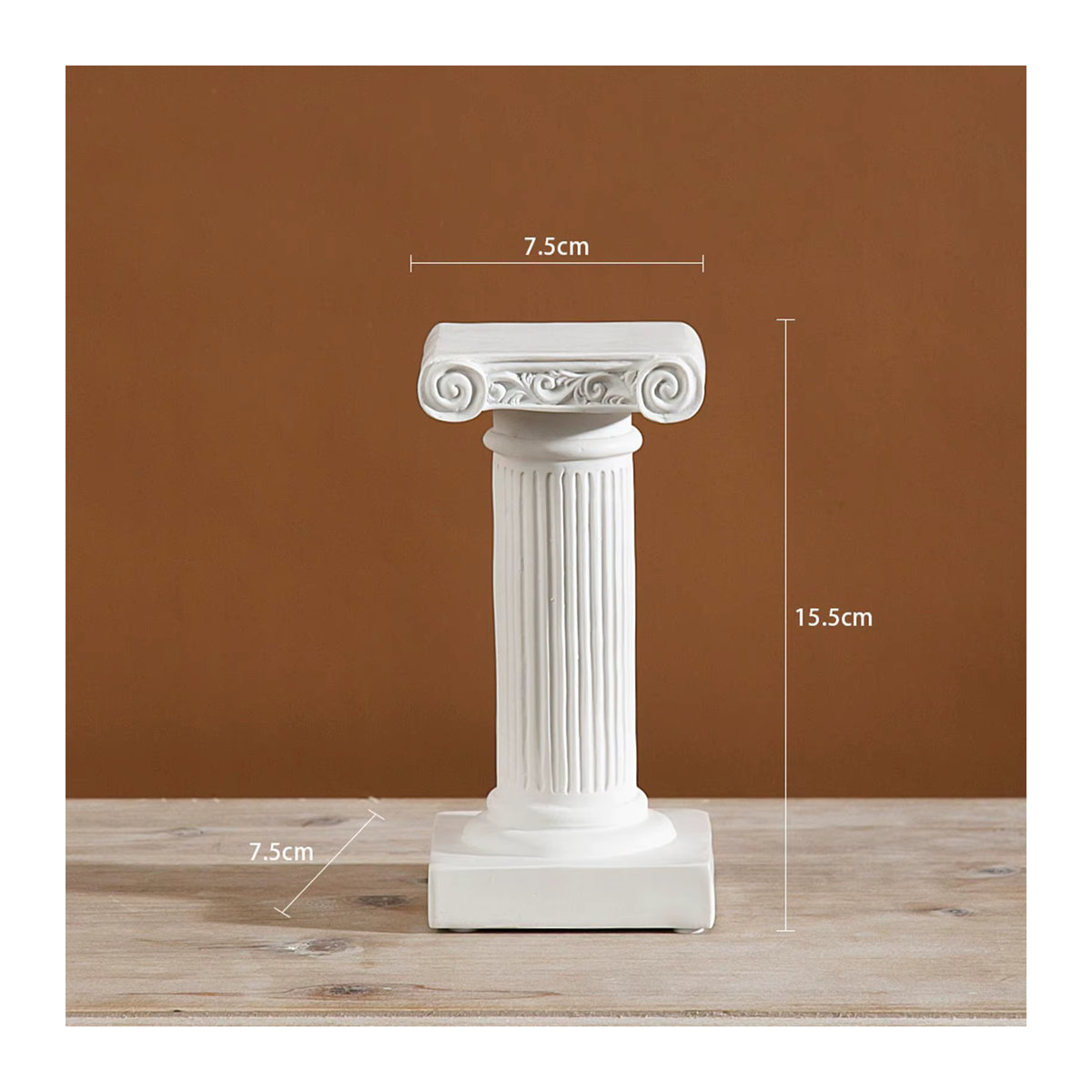 Kesoto Mini Griechische Säule als Vintage Garten Ornament und Kerzenhalter in Weiß - Bild 4