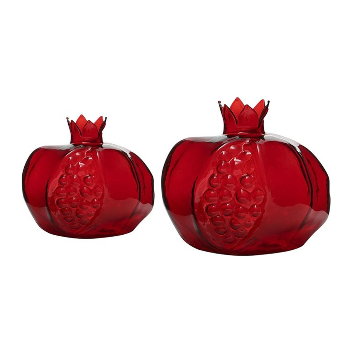 Kesoto Nordische Granatapfel-Glasvase in Rot für Schnittblumen im skandinavischen Design - Bild 1