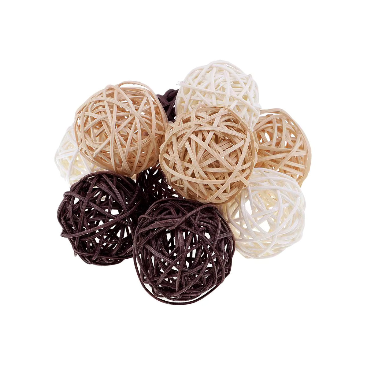 Kesoto Rattan Deko-Kugeln in mehrfarbig, geometrische Dekoration für Schalen, Vasen und Couchtische im Bohemian Stil, Durchmesser: 3 cm, 5 cm und 7 cm - Bild 6