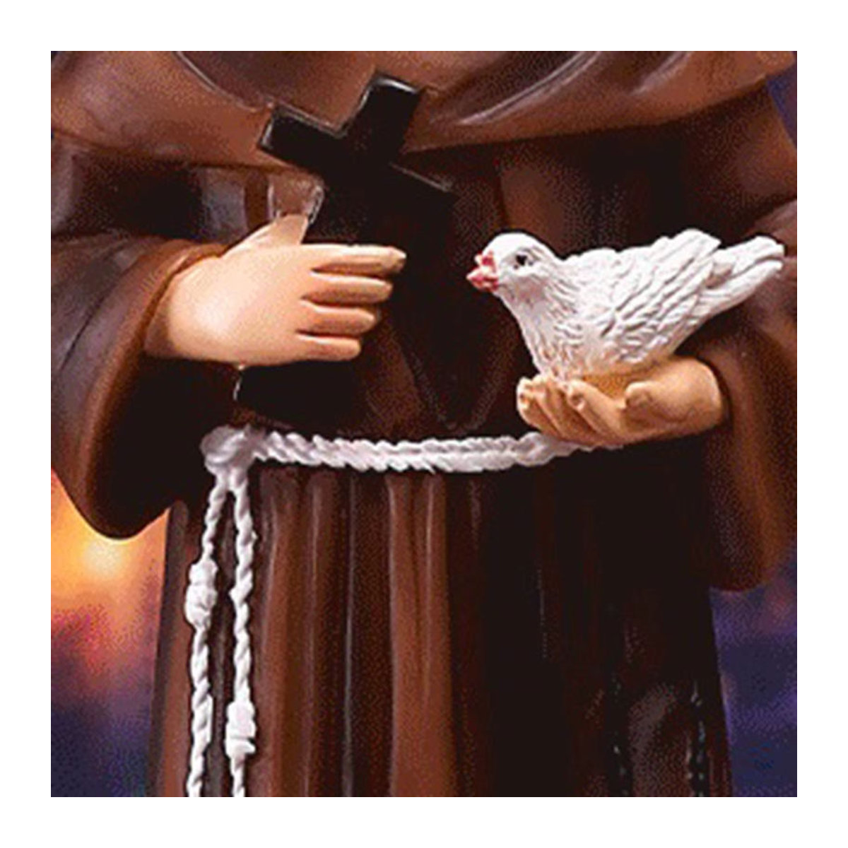 Kesoto Saint Francis von Assisi Statue aus Kunstharz in Braun, dekorative katholische Figur für die Innendekoration, Höhe: 21,8 cm - Bild 5