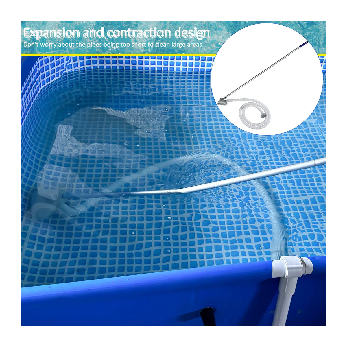 Kesoto Schwimmbad-Staubsauger-Schlauch-Set zur Reinigung von SPA, Whirlpool, Teich, Boden und Wänden - Bild 2