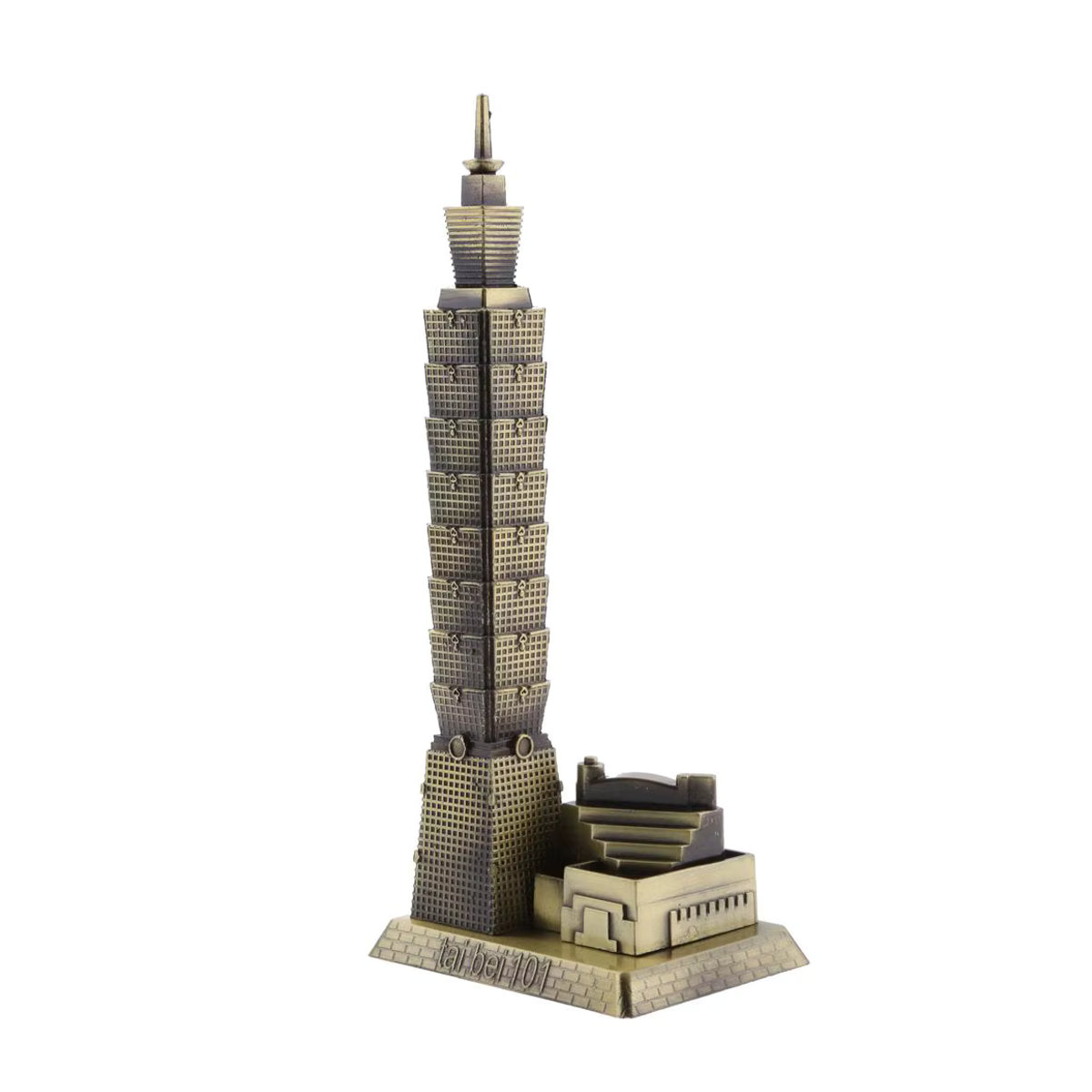 Kesoto Vintage Taipei 101 Turm Gebäude Skulptur aus Metall in Braun - Bild 2