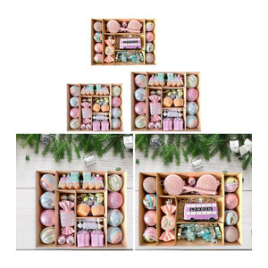 Kesoto Weihnachts-Kugeln Set aus Glas, mehrfarbig, geometrische Hängeornamente zur Weihnachtsbaumdekoration