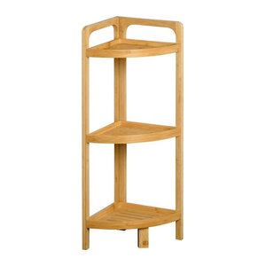 Kesper Eckregal aus Bambus in Natur, modern und minimalistisch, B/T/H: 23 x 23 x 70 cm