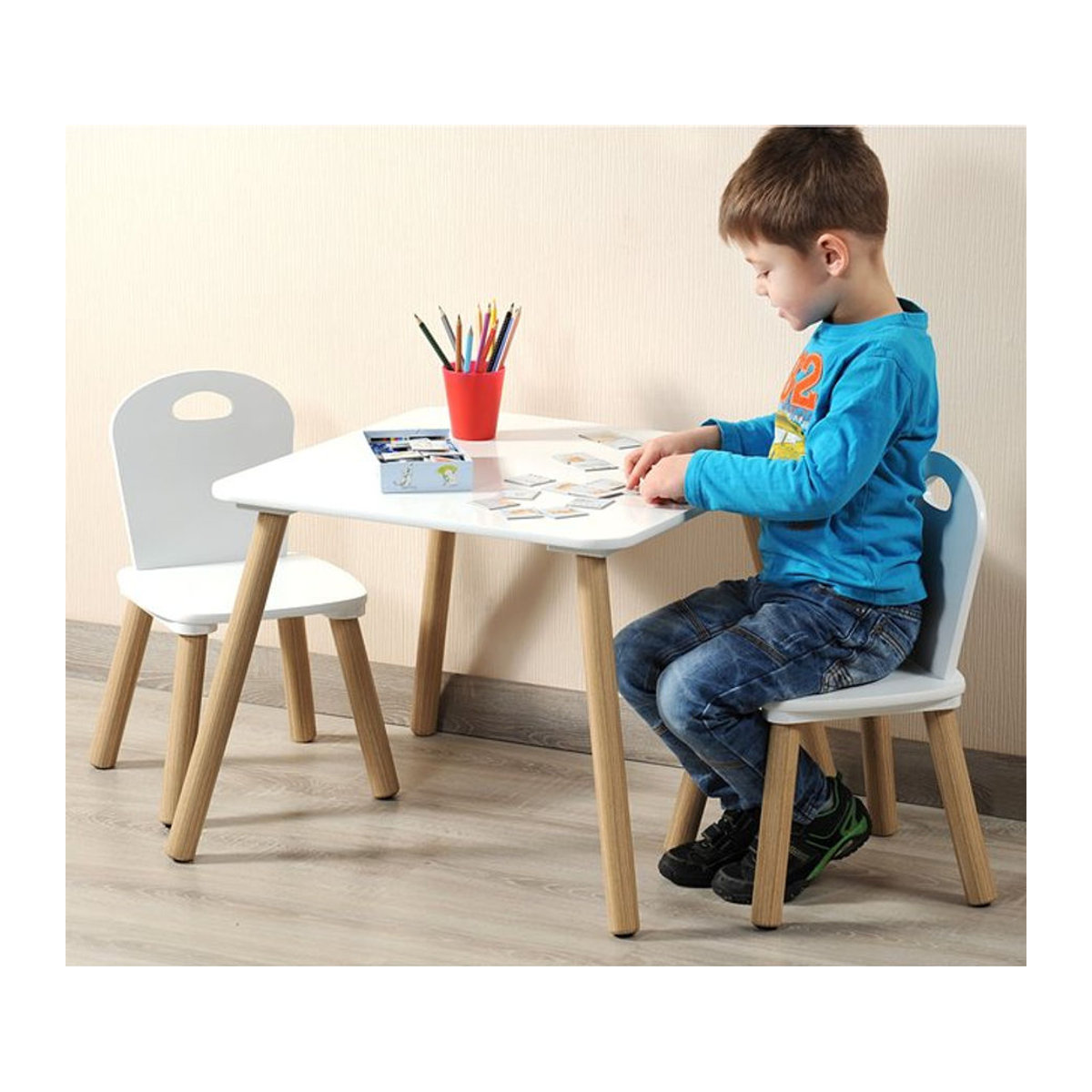 Kesper Kindertisch mit 2 Stühlen in Weiß - Bild 4
