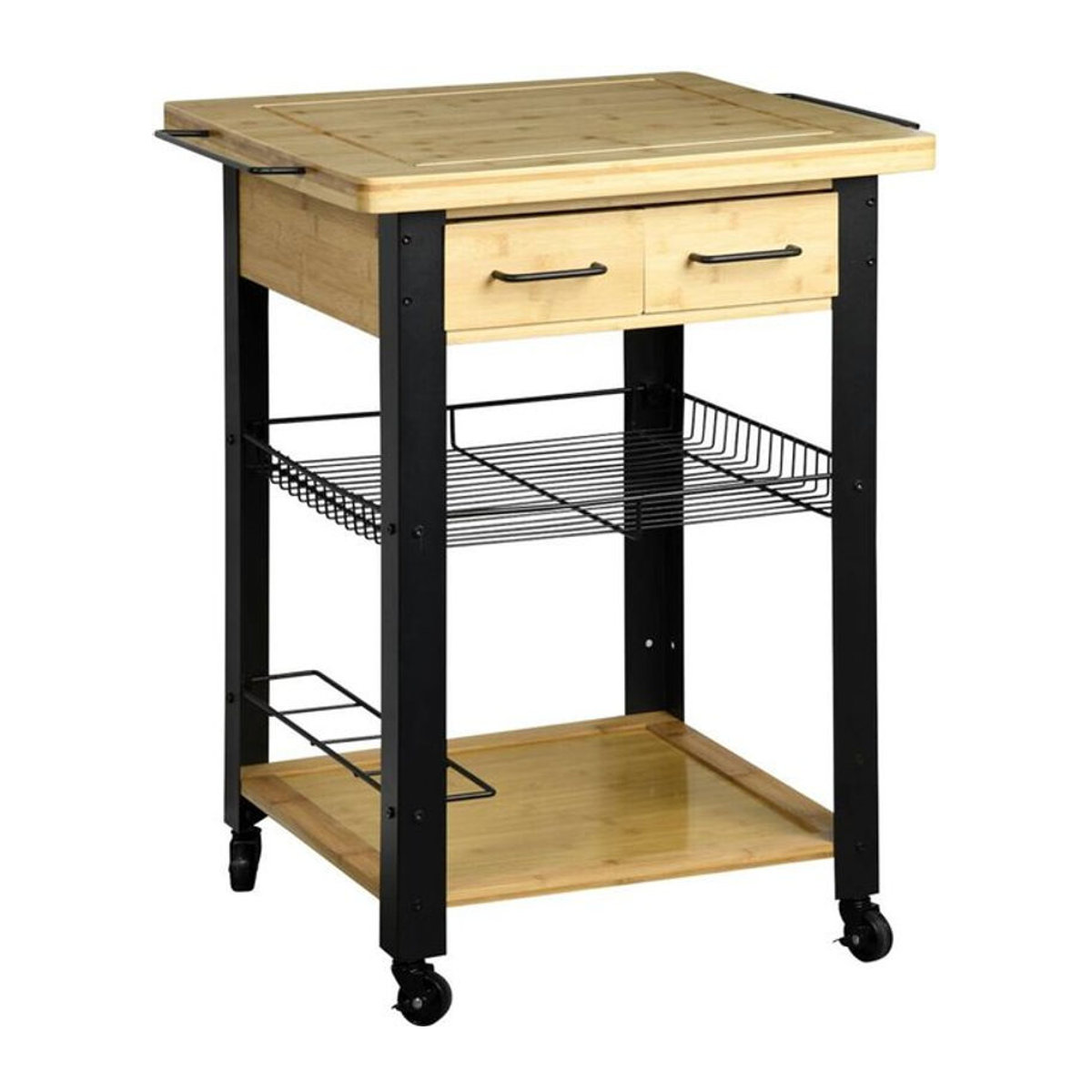 Kesper Küchenwagen aus Eiche Natur und Metall im Industrial Design B/H/T: 71 x 88 x 60 cm - Bild 1