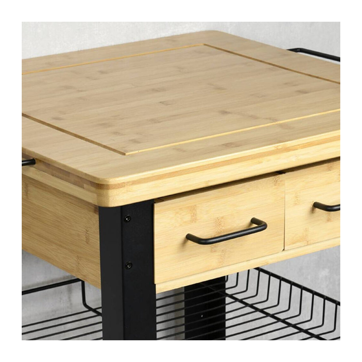 Kesper Küchenwagen aus Eiche Natur und Metall im Industrial Design B/H/T: 71 x 88 x 60 cm - Bild 4