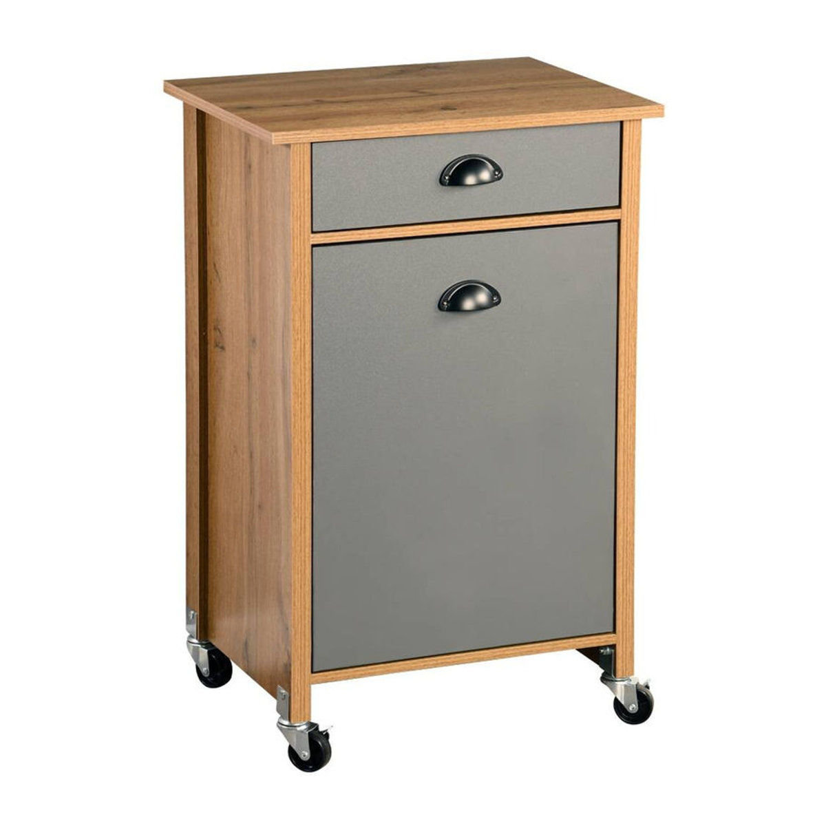 Kesper Küchenwagen aus Holz in Eiche Natur mit Abfalleimer B/H/T: 50 x 79 x 37 cm - Bild 2
