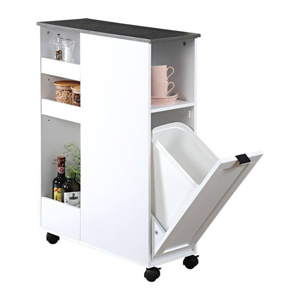 Kesper Nischenregal weiß aus Holzwerkstoff, freistehend, B/H/L: 25 x 86 x 60 cm - Bild 1