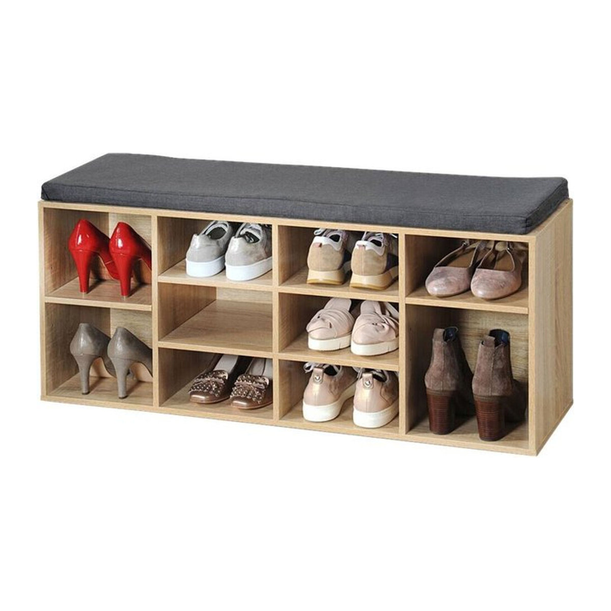 Kesper Schuhregal Eiche Natur im skandinavischen Design B/H/T: 103,5 x 48 x 29,5 cm - Bild 1