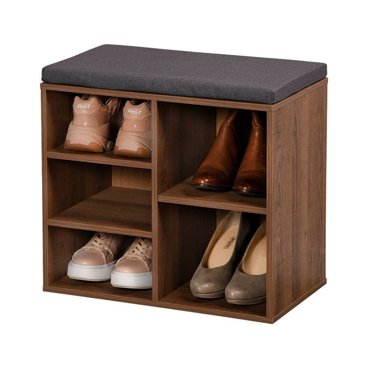 Kesper Schuhregal Modern aus Spanplatte in Nussbaum, B/H/L: 29,5 x 48 x 51,5 cm - Bild 3