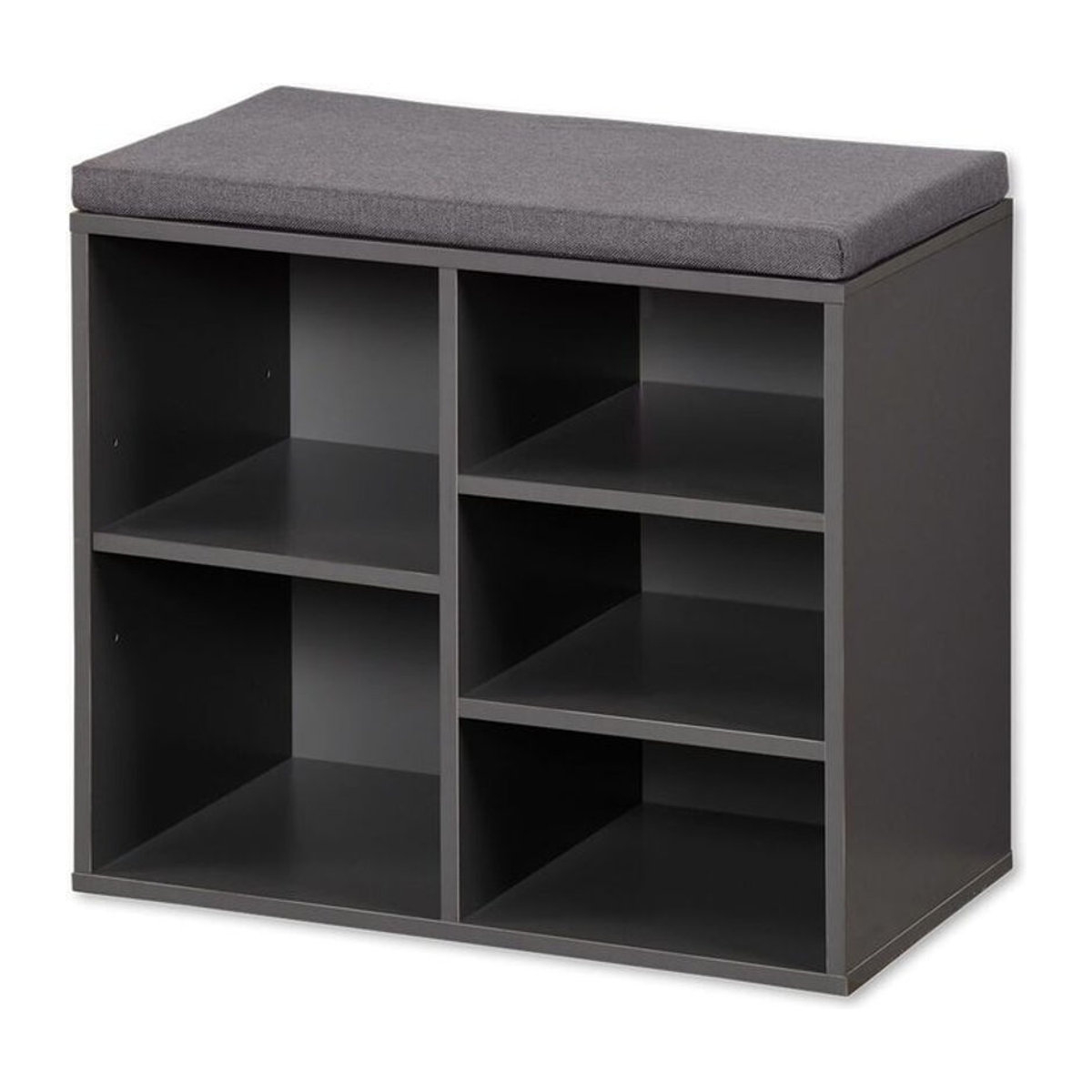 Kesper Schuhschrank mit Sitzkissen in Grau aus Holzwerkstoff und Stoff B/H/L: 29,5 x 48 x 51,5 cm - Bild 4