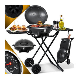 KESSER 2in1 Elektrogrill als Tischgrill und Standgrill mit Deckel, 2400 Watt, Schwarz