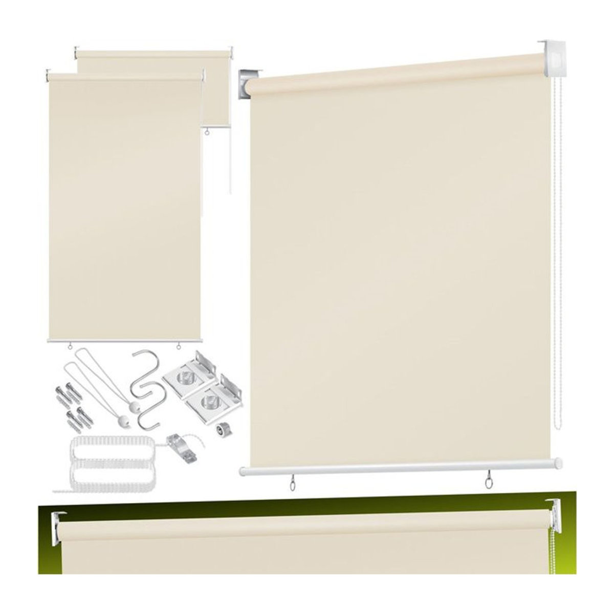 KESSER Senkrechtmarkise als Sichtschutz und Sonnenschutz, Vertikalmarkise für Balkon, Terrasse und Garten, Farbe: Beige - Bild 1
