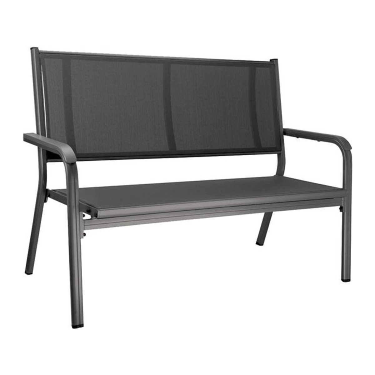 Kettler BasicPlus 2er-Gartenbank aus Aluminium und Textilene in Anthrazit, B/T/H: 137,5 x 67 x 97 cm - Bild 1