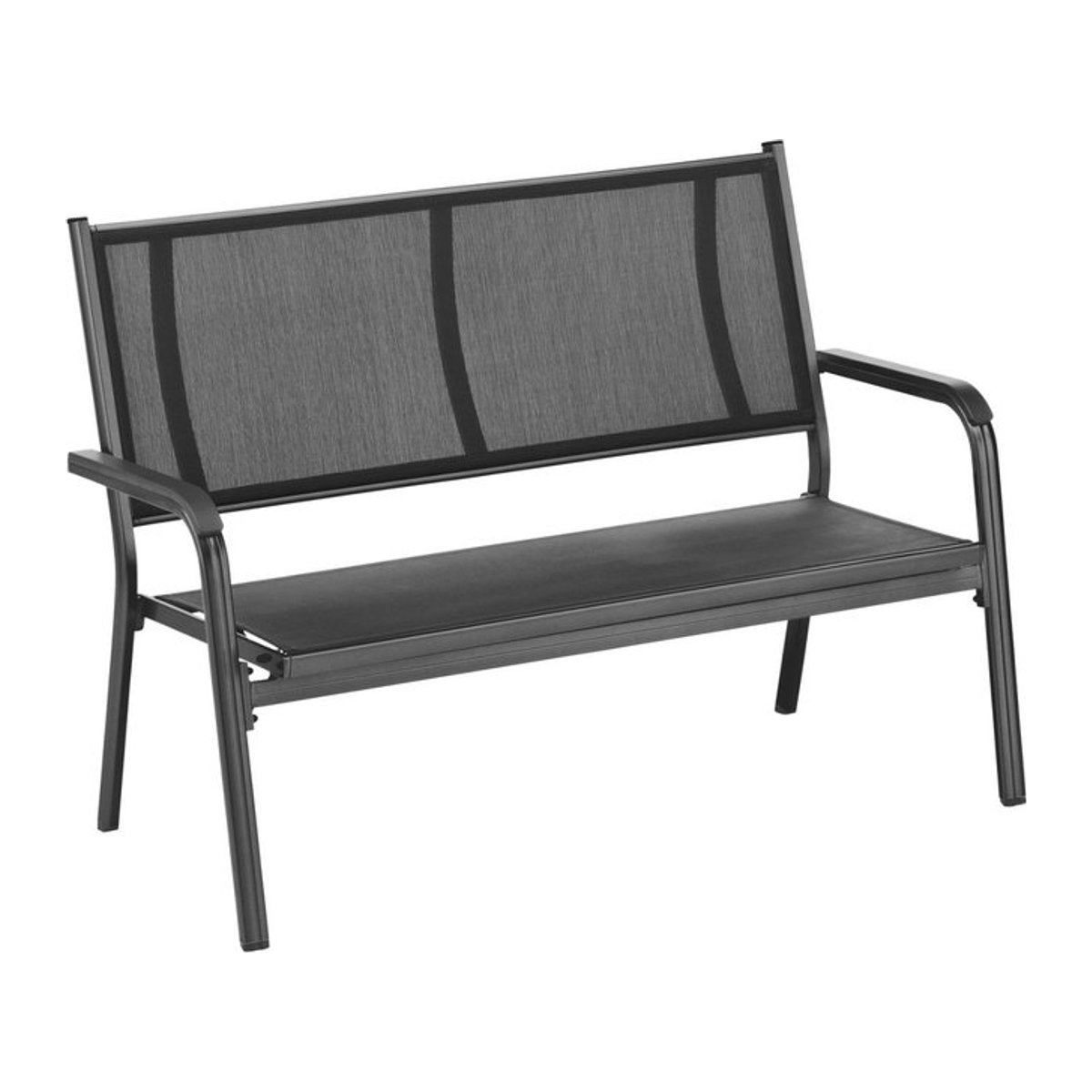 Kettler BasicPlus 2er-Gartenbank aus Aluminium und Textilene in Anthrazit, B/T/H: 137,5 x 67 x 97 cm - Bild 2