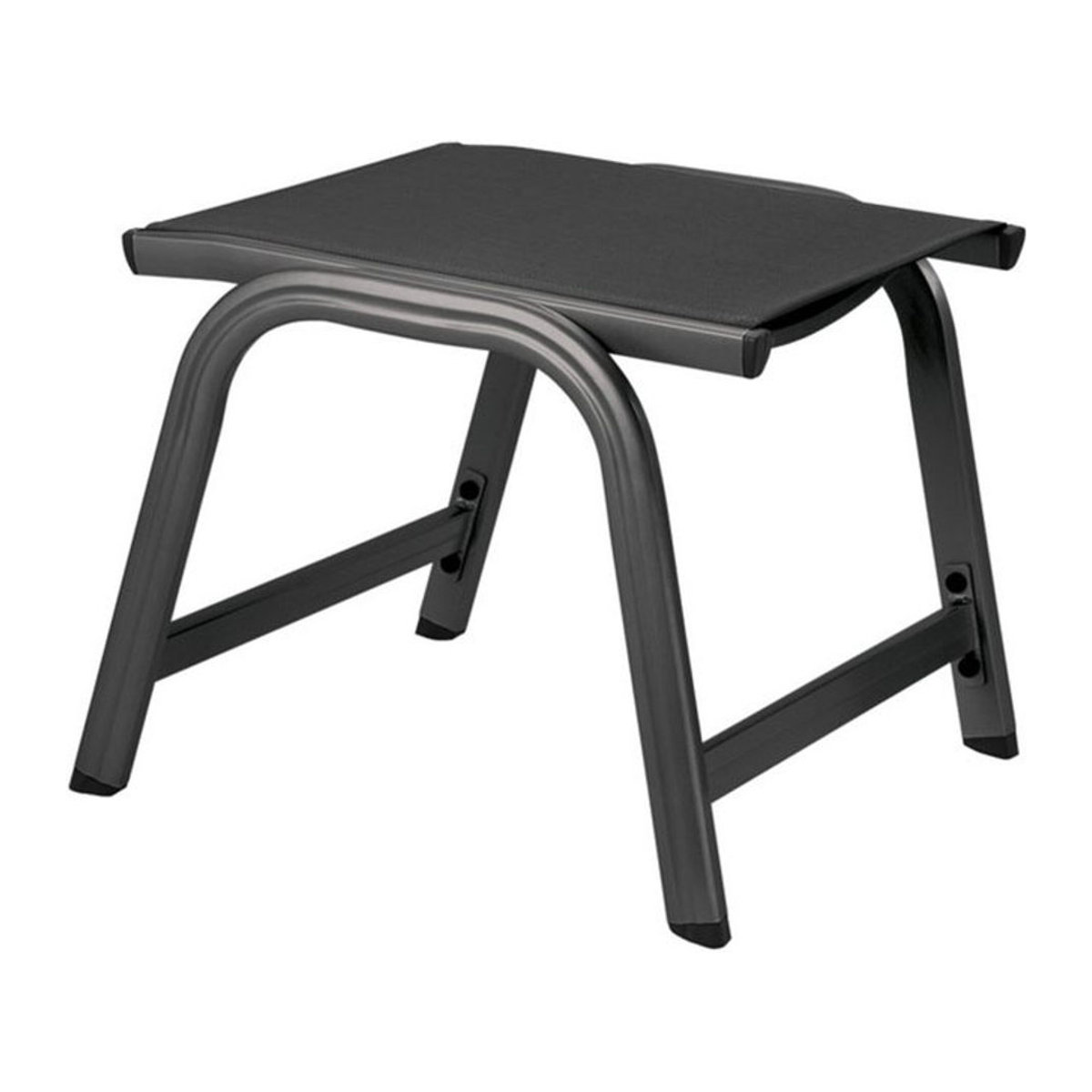 Kettler BasicPlus Hocker in Anthrazit aus Aluminium und Textilene, B/T/H: 54 x 55 x 44 cm - Bild 1