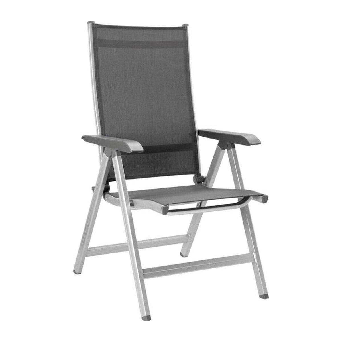 Kettler BasicPlus Multipositionssessel Relaxsessel aus Aluminium und Textilene, Silber/Anthrazit, B/T/H: 61 x 68 x 109 cm - Bild 1
