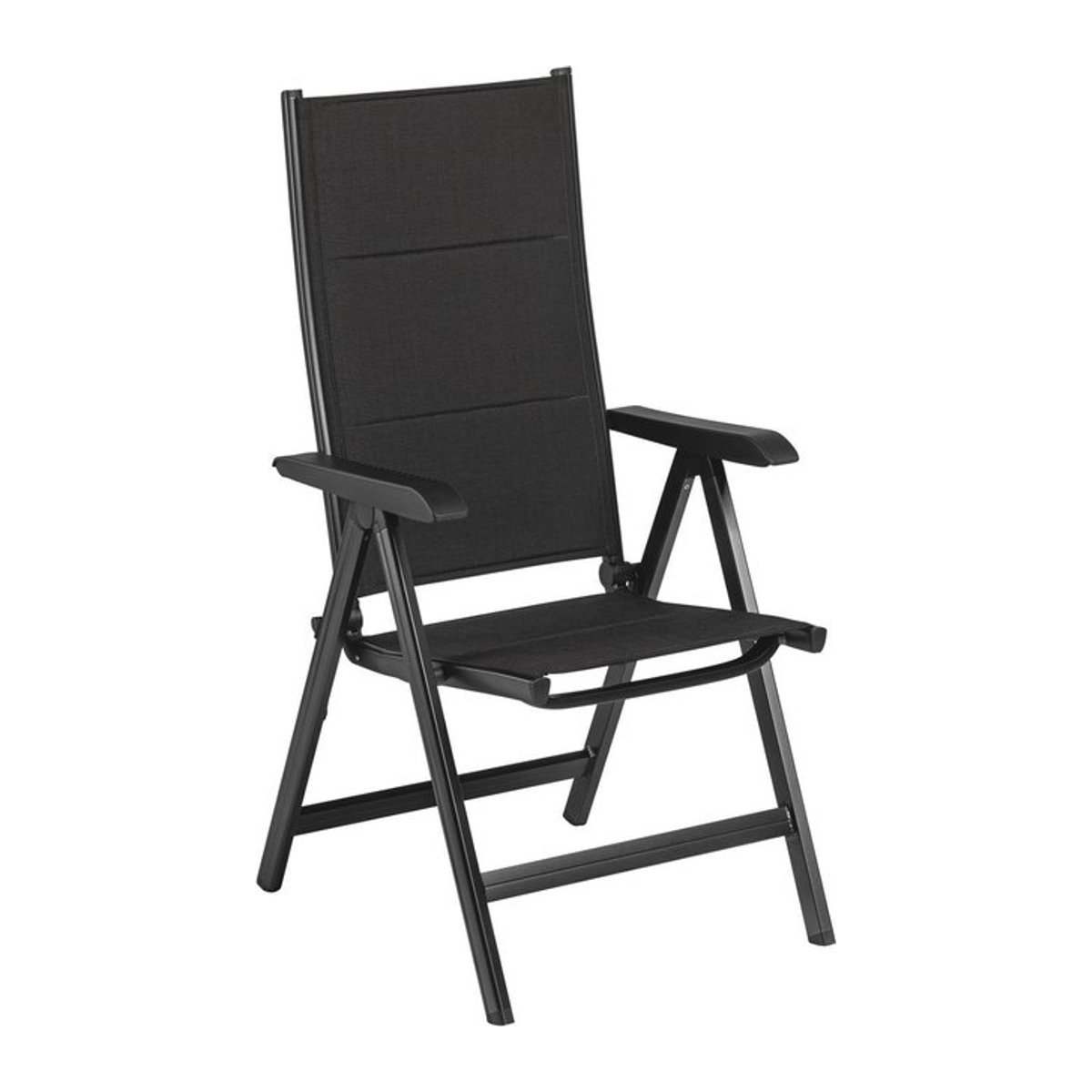 Kettler BasicPlus Padded Klappstuhl in Anthrazit mit verstellbarer Rückenlehne aus Alu und Textilene - Bild 1